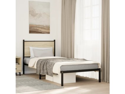 Kovový rám postele bez matrace dub sonoma 90 x 200 cm 4007709