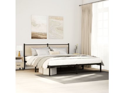 Kovový rám postele bez matrace dub sonoma 183 x 213 cm 4007721