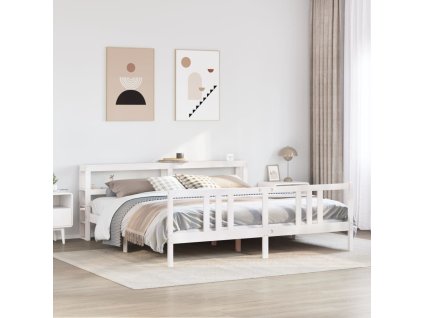 Rám postele s čelem bez matrace bílý 200x200 cm 3305978