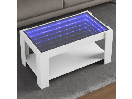 Konferenční stolek s LED bílý 93 x 53 x 45 cm kompozitní dřevo 847553