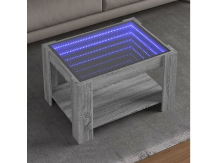Konferenční stolek s LED šedý sonoma 73 x 53 x 45 cm kompozit 847551