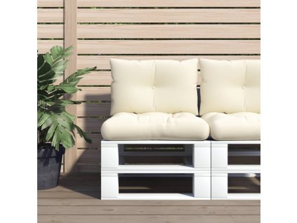 Podušky na palety 2 ks krémové textil 360836