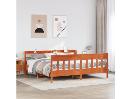 Postel bez matrace voskově hnědá 180 x 200 cm masivní borovice 3306998