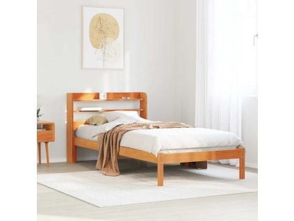 Rám postele s čelem voskově hnědý 75 x 190 cm masivní borovice 3306551