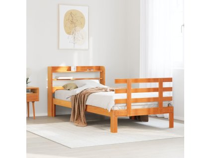 Rám postele s čelem voskově hnědý 75 x 190 cm masivní borovice 3306863