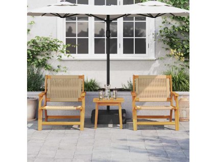 Zahradní židle se stolem 3 pcs Béžová Masivní akáciové dřevo 3214439