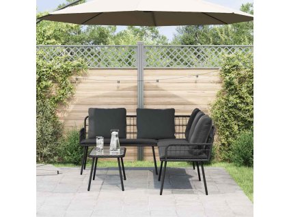 Sada zahradních pohovek 2 pcs Černá polyratan 3328648