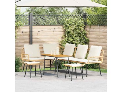 Sada zahradních pohovek 4 pcs Přírodní polyratan 3328655