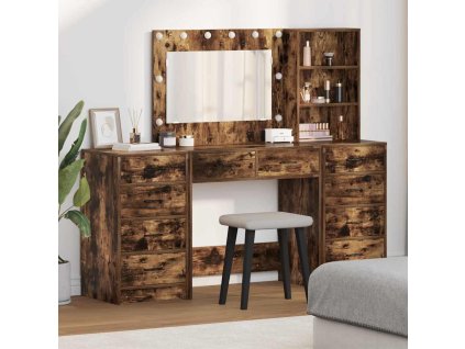Kosmetický stůl se zásuvkou 3 pcs Kouřový dub kompozitní dřevo 3334213