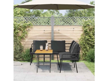 Sada zahradních pohovek 2 pcs Černá polyratan 3328652