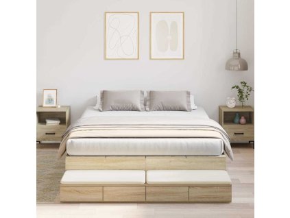 Rám postele s úložným prostorem se zásuvkou Sonoma dub 150 cm 3335647