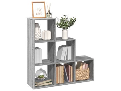 Knihovna/dělící stěna 3patrová šedá sonoma 99x29x99 cm kompozit 857963