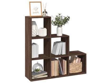 Knihovna/dělící stěna 3patrová hnědý dub 99x29x99 cm kompozit 857964