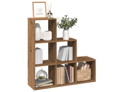 Knihovna/dělící stěna 3patrová dub artisan 99x29x99 cm kompozit 857966