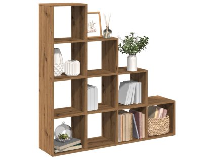 Knihovna/dělící stěna 4patrová dub artisan 131,5x29x131,5 cm 857975