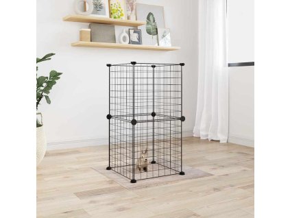 8panelová ohrádka pro zvířata černá 35 x 35 cm ocel 3114031