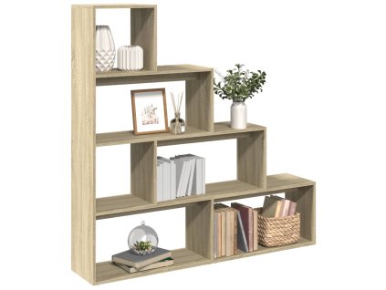 Knihovna/dělící stěna 4patrová dub sonoma 143,5x29x143,5 cm 857996