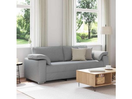 Pohovka Světle šedá 219 x 77 x 82 cm textil 4105237