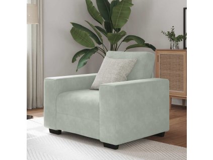 Křeslo světle šedé 60 cm samet 4105247