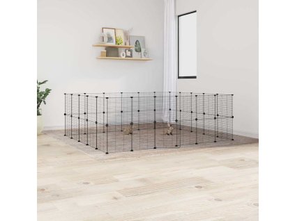 44panelová ohrádka pro zvířata s dvířky černá 35 x 35 cm ocel 3114046