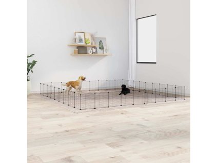 36panelová ohrádka pro zvířata s dvířky černá 35 x 35 cm ocel 3114027