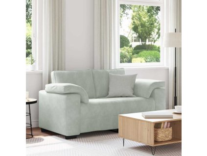 Loveseat Sofa světle šedá 160x77x82 cm samet 4105257