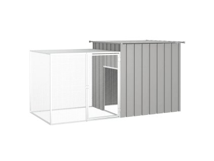 Klec pro králíky šedá 200 x 91 x 100 cm pozinkovaná ocel 3155528