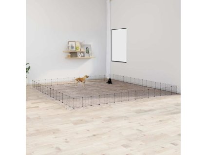 60panelová ohrádka pro zvířata s dvířky černá 35 x 35 cm ocel 3114030