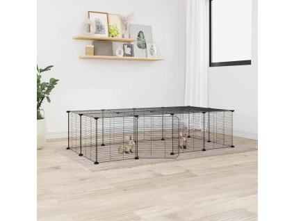 20panelová ohrádka pro zvířata s dvířky černá 35 x 35 cm ocel 3114058