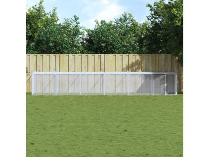 Klec pro kuřata se střechou světle šedá 603 x 98 x 90 cm ocel 3189046