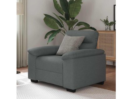 Rozkládací křeslo tmavě šedé 60 cm látka 4105288