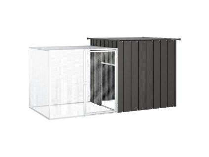 Klec pro kuřata antracitová 200 x 91 x 100 cm pozinkovaná ocel 171544