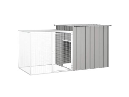 Klec pro kuřata šedá 200 x 91 x 100 cm pozinkovaná ocel 171546