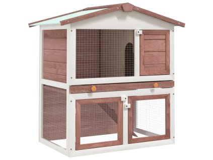 Zahradní králíkárna 3 dvířka hnědá dřevěná 170838