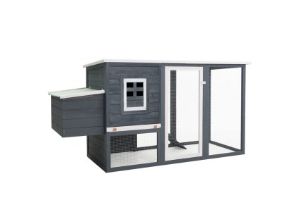 Zahradní kurník pro slepice s 1 kukaní šedý dřevo 170846