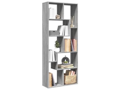 Knihovna/dělící stěna šedá sonoma 67x25x161,5 cm kompozit 858080