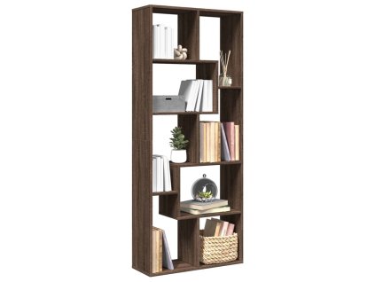 Knihovna/dělící stěna hnědý dub 67x25x161,5 cm kompozitní dřevo 858081