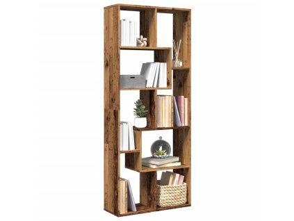 Knihovna/dělící stěna old wood 67x25x161,5 cm kompozitní dřevo 858082