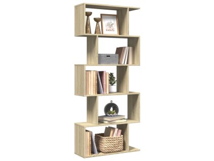Knihovna/dělící stěna 5patrová dub sonoma 70x24x161 cm kompozit 858095