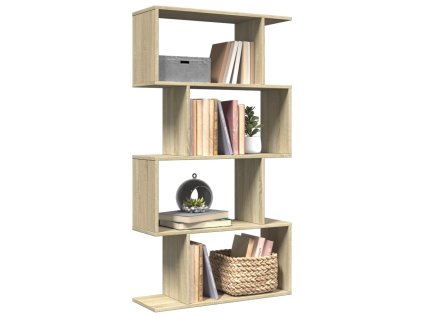 Knihovna/dělící stěna 4patrová dub sonoma 70x24x129 cm kompozit 858104
