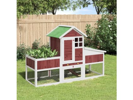 Králíkárna moka 170 x 63 x 113 cm masivní borové dřevo 172294