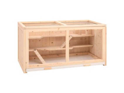 Klec pro křečky 89,5 x 45 x 45 cm masivní jedlové dřevo 172381
