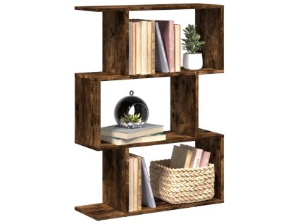 Knihovna/dělicí stěna 3patrová kouřový dub 70x24x97 cm kompozit 858115