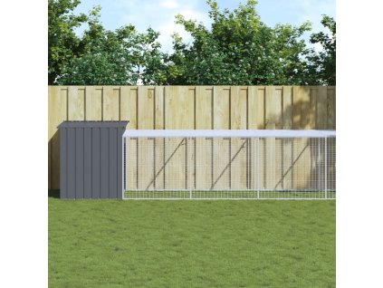 Kurník s výběhem antracitový 110x1 221x110 cm pozinkovaná ocel 3189093