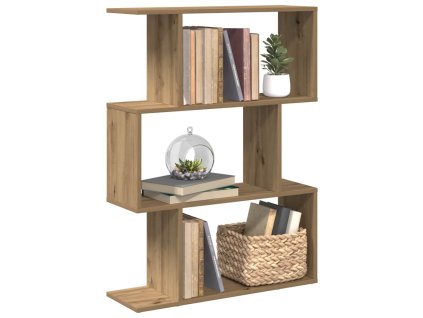 Knihovna/dělicí stěna 3patrová dub artisan 70x24x97 cm kompozit 858119
