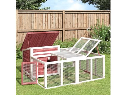 Králíkárna moka 144 x 123 x 67,5 cm masivní borové dřevo 172281