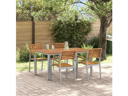 Zahradní jídelní souprava 5 pcs Šedo-hnědá 3284407