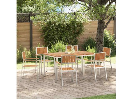 Zahradní jídelní sada 7 pcs Hnědá Pevné teakové dřevo 3334800