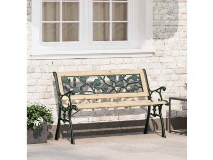 Zahradní lavice s polštářem Hnědá 116 x 54 x 73 cm dřevo 319570