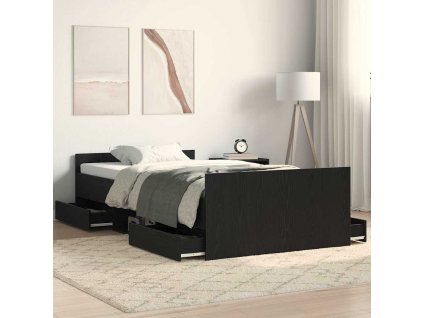 Rám postele s čelo Černý dub 90 x 190 cm Kompozitní dřevo 3329328